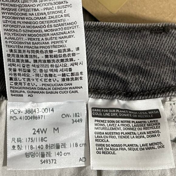 Levi's Ribcage Straight Ankle High Rise Jeans Cosmic Chatter Grey Plus 24W - Picture 13 of 13